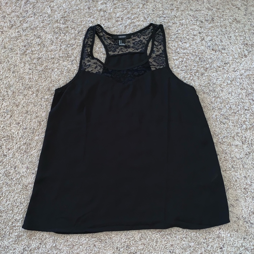 Black Lace Tank Top